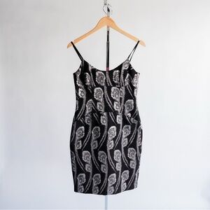 TRINA TURK Black and Silver Mini Dress